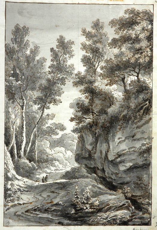 PAESAGGIO (disegno) di Monti Tiziano (secc. XVIII/ XIX)