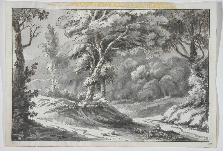 PAESAGGIO (disegno) di Monti Tiziano (secc. XVIII/ XIX)