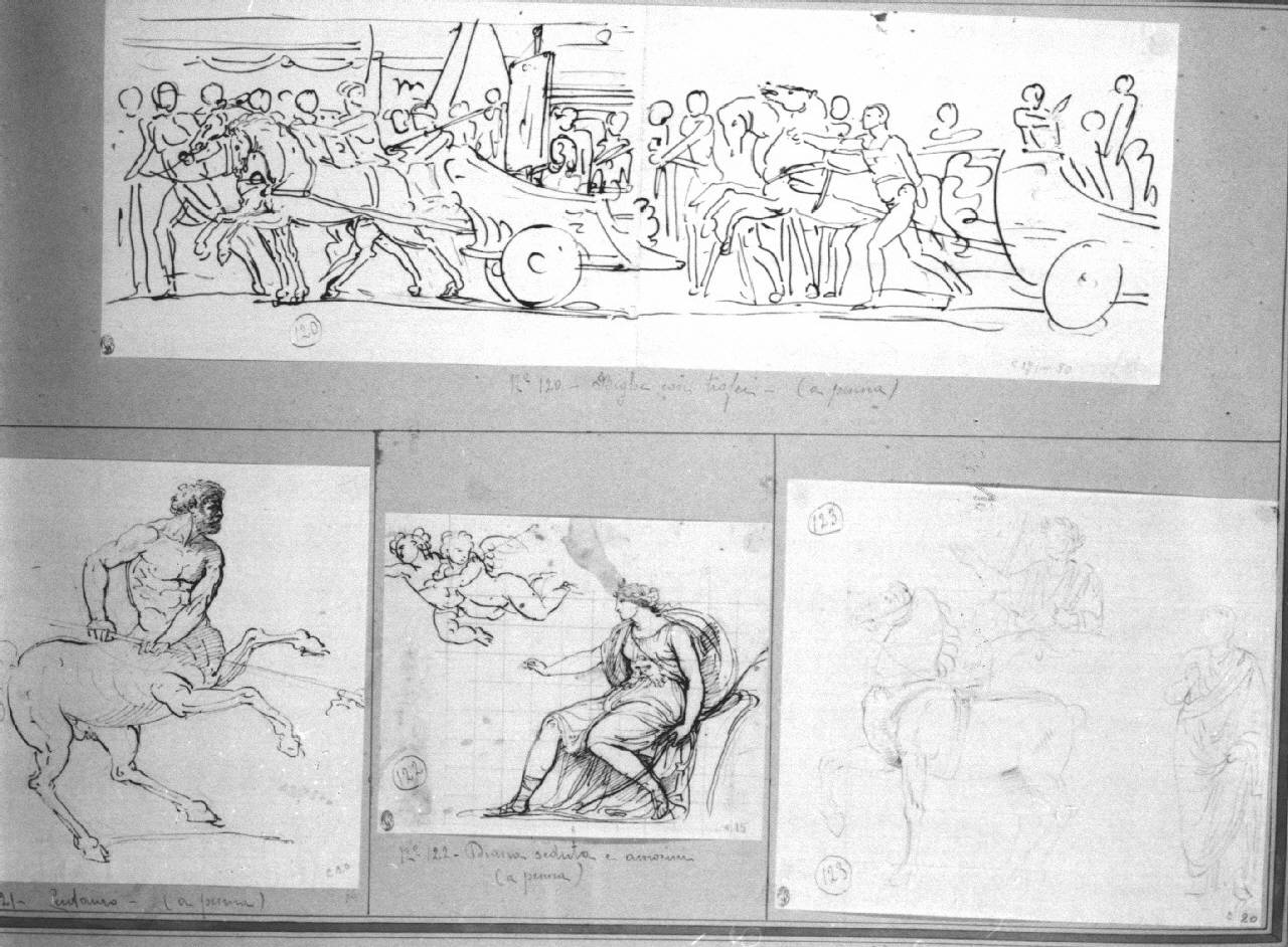 Corteo trionfale, figure maschili (disegno) di Appiani, Andrea (sec. XIX)
