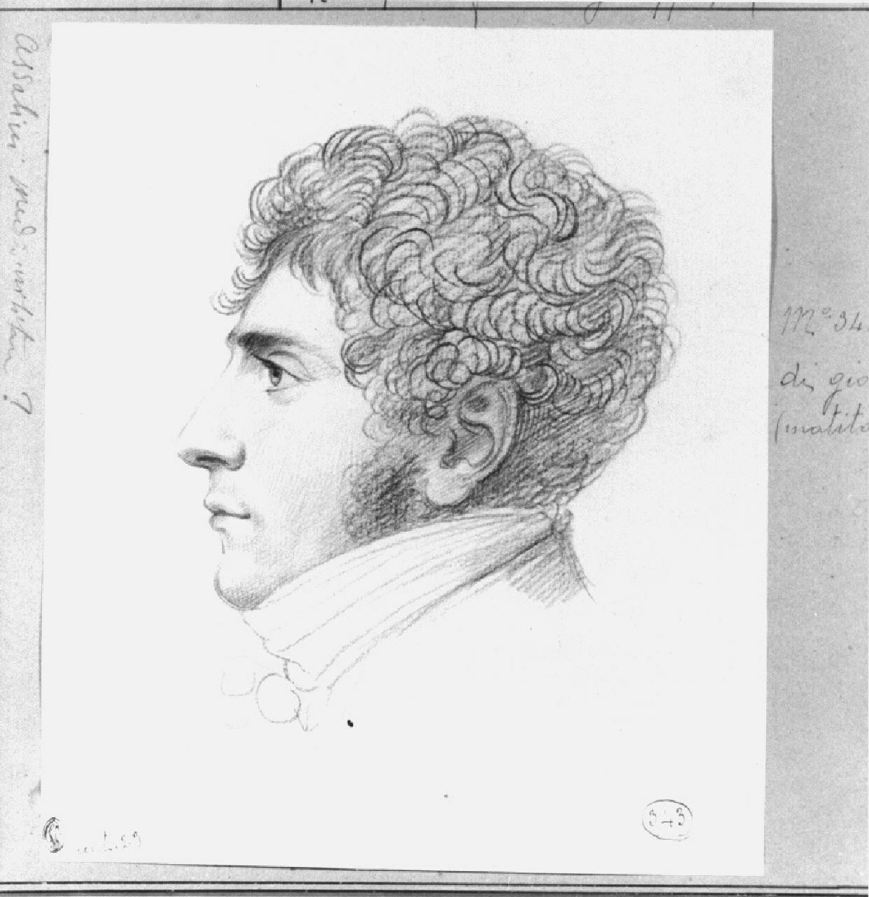 ritratto d'uomo (disegno) di Appiani, Andrea (sec. XIX)