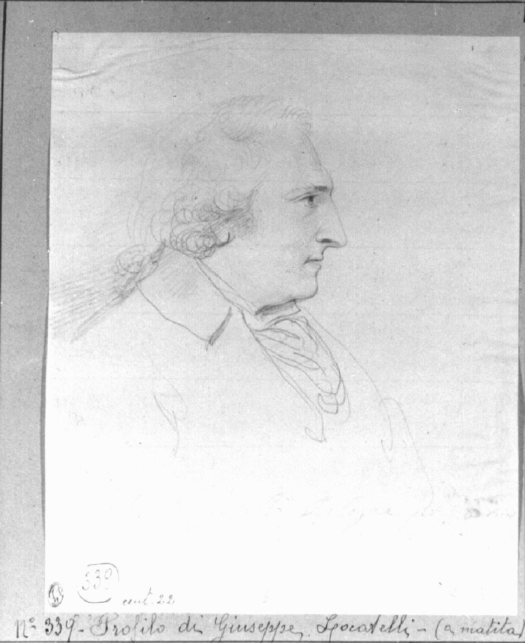 ritratto d'uomo (disegno) di Appiani, Andrea (sec. XIX)