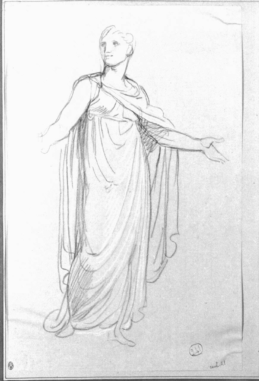 figura femminile panneggiata (disegno) di Appiani, Andrea (sec. XIX)