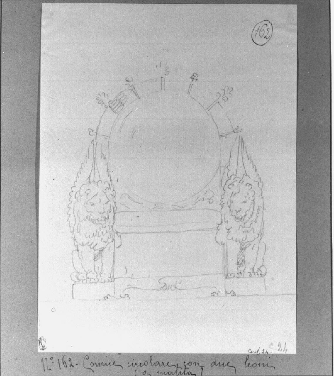elemento decorativo (trono) (disegno) di Appiani, Andrea (sec. XIX)