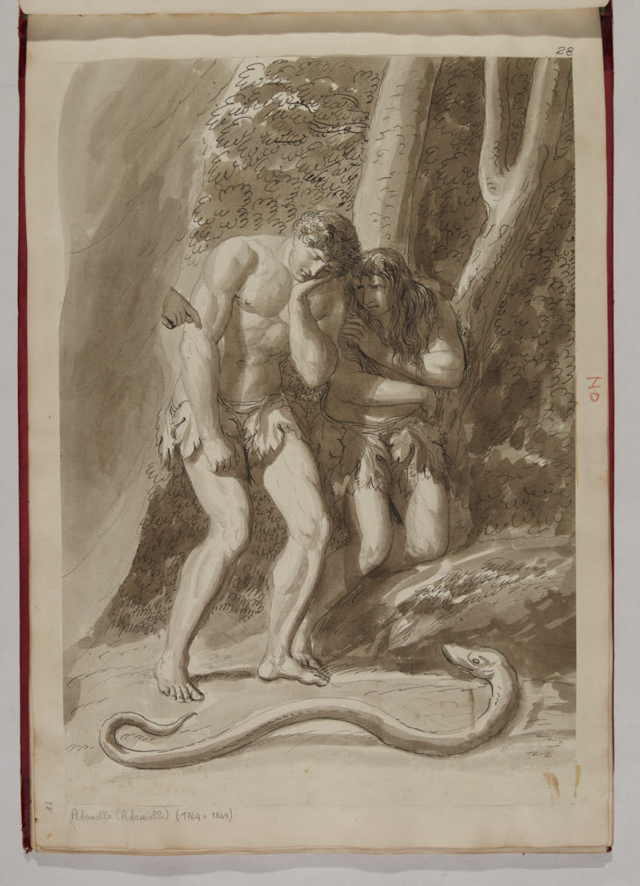 Adamo ed Eva cacciati dal paradiso (disegno) di Ademollo, Luigi; Ademollo, Luigi (secc. XVIII/ XIX)