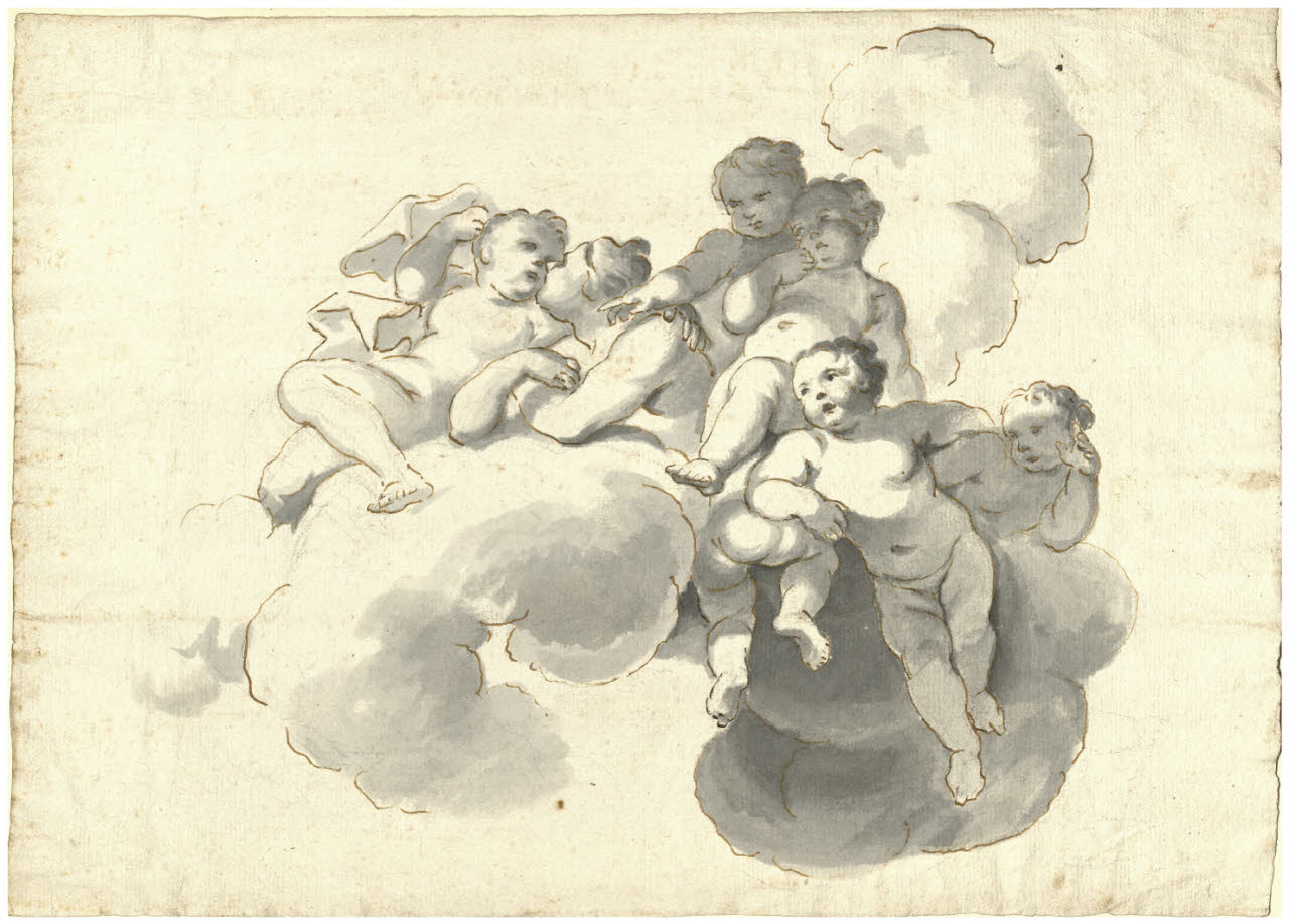 Composizione mitologica, Venere e amorini (inventario) (disegno) - ambito italiano (secc. XVIII/ XIX)