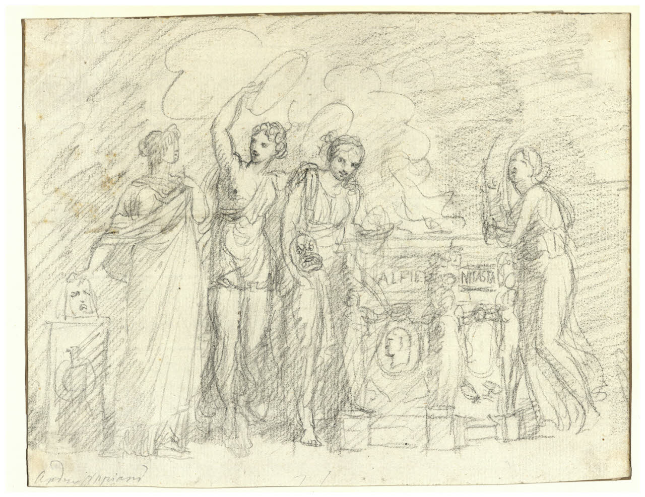 Composizione allegorica delle arti recitative (disegno) di Appiani, Andrea (secc. XVIII/ XIX)