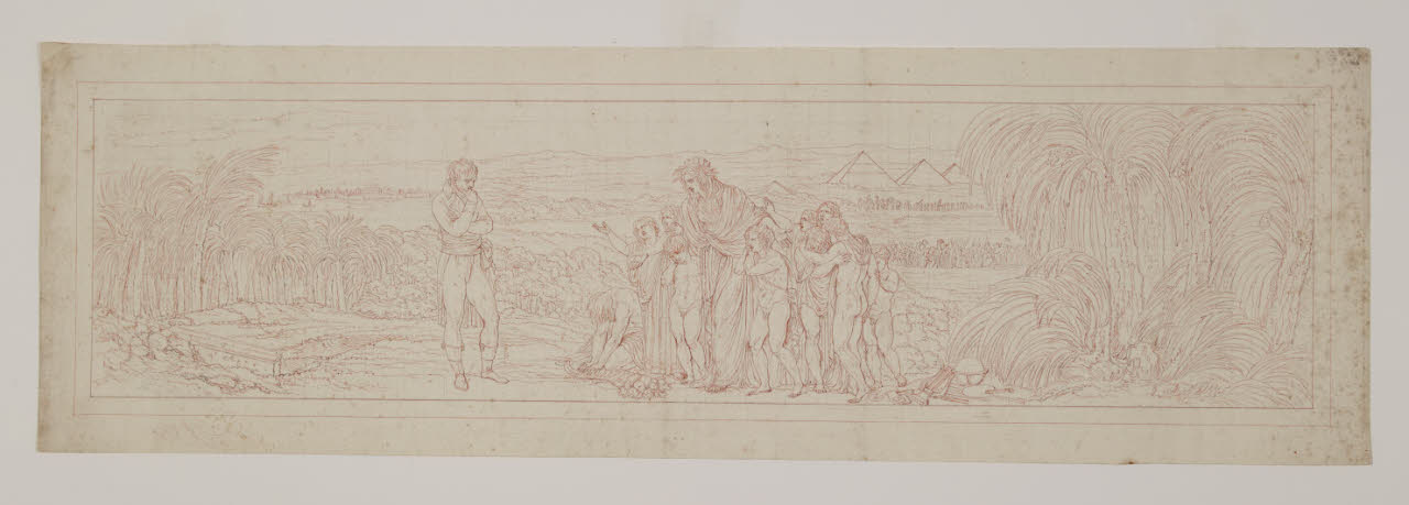 Napoleone in Egitto medita dinanzi alla personificazione della Repubblica Cisalpina, Visione di Bonaparte in Egitto (inventario) (disegno) di Appiani, Andrea (sec. XIX)