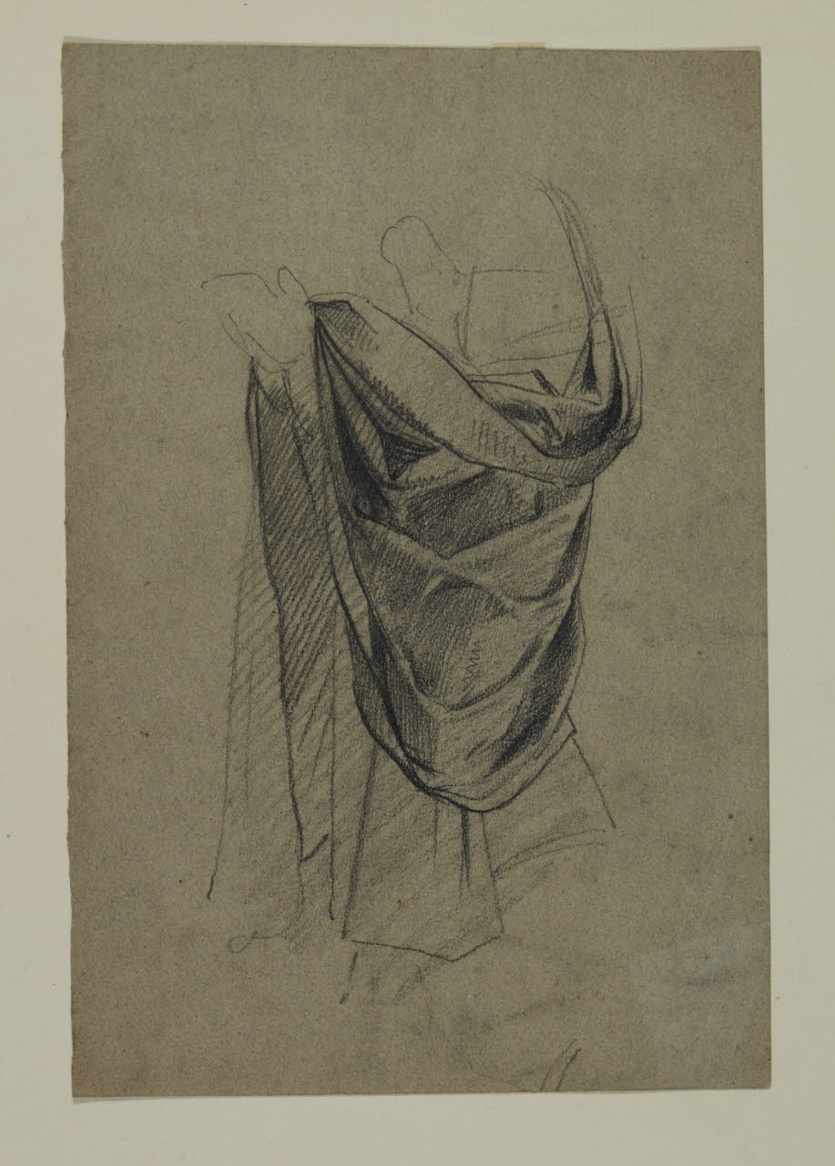 Studio di panneggio, Studio di panneggio (disegno) di Bertini, Pompeo (sec. XIX)