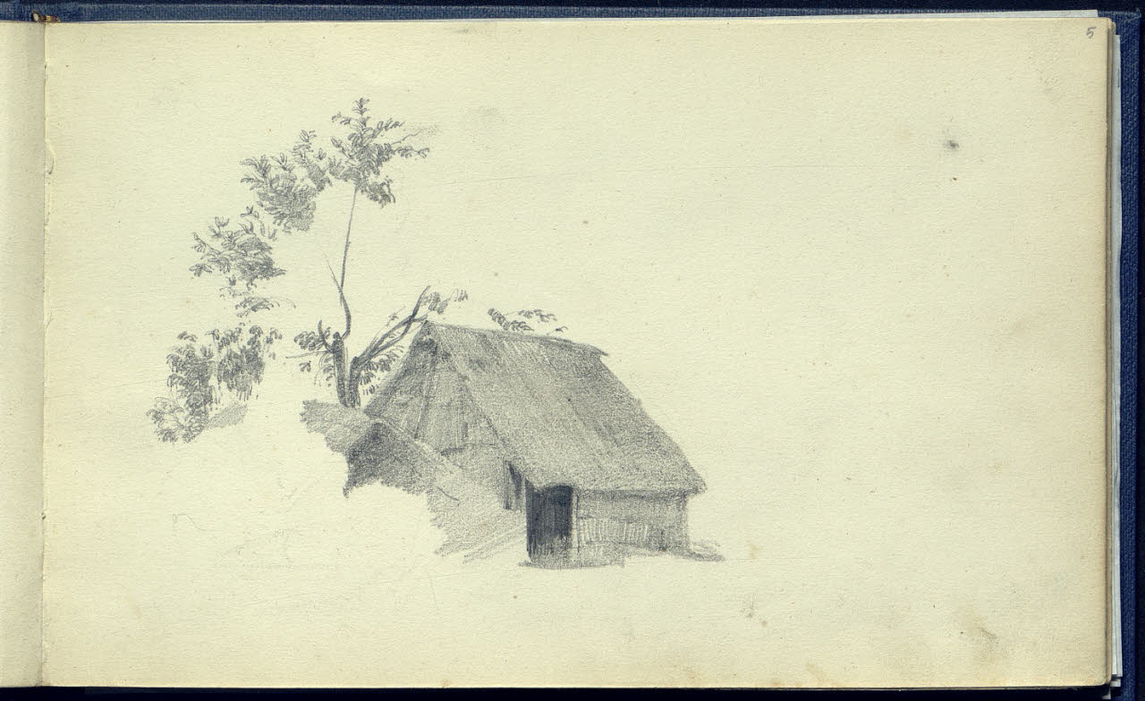 Capanna con albero (disegno) di Bianchi, Mosè; Bianchi, Mosè (seconda metà sec. XIX)