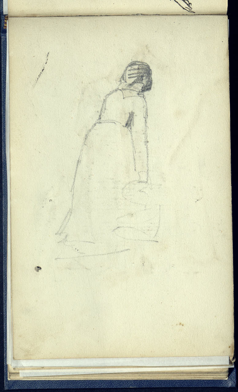 Abbozzo di una figuretta femminile (disegno) di Bianchi, Mosè; Bianchi, Mosè (seconda metà sec. XIX)