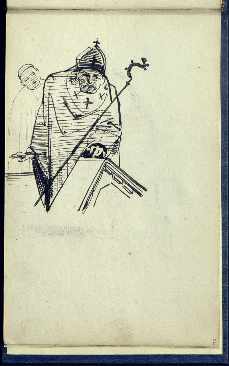 Composizione umoristica con un vescovo e un chierico (disegno) di Bianchi, Mosè; Bianchi, Mosè (seconda metà sec. XIX)