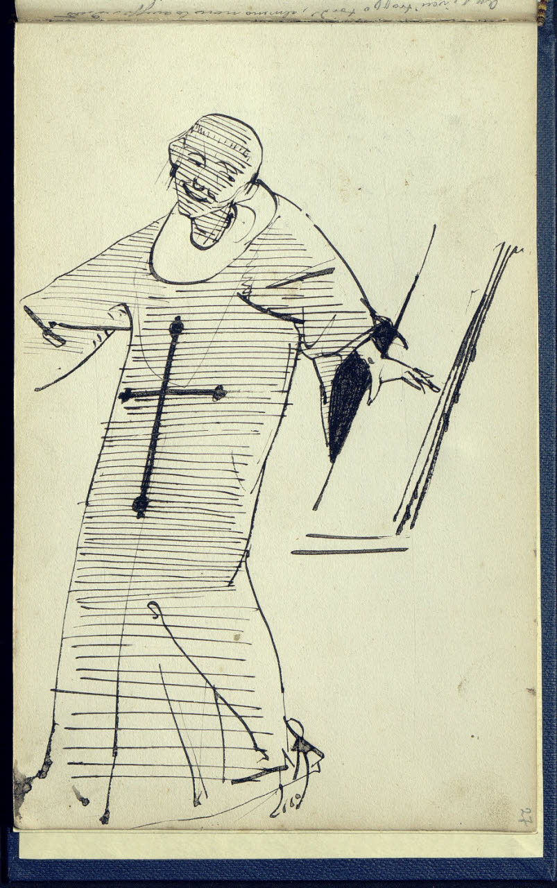 Figura umoristica di un sacerdote (disegno) di Bianchi, Mosè; Bianchi, Mosè (seconda metà sec. XIX)