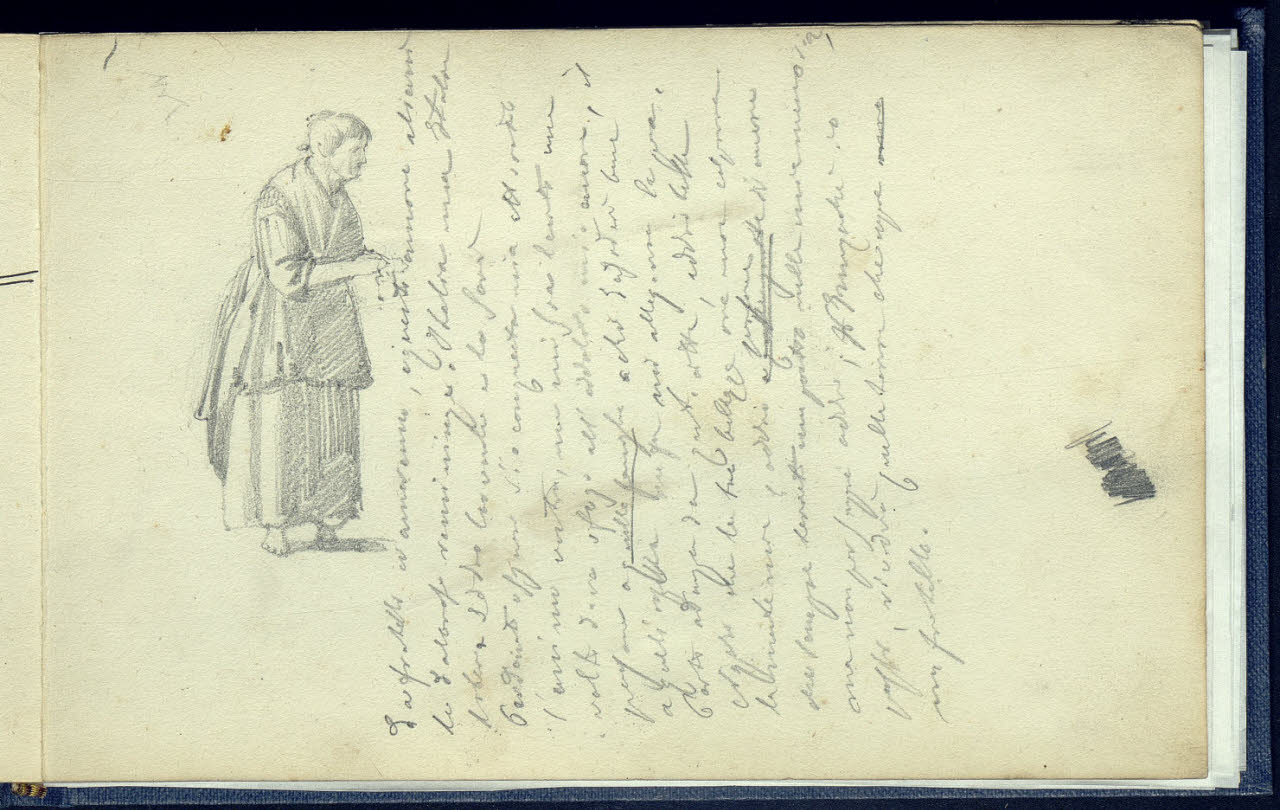 Figuretta di donna anziana (disegno) di Bianchi, Mosè; Bianchi, Mosè (seconda metà sec. XIX)