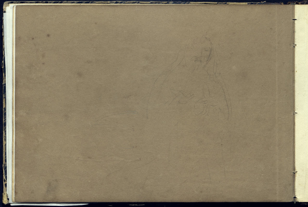 Abbozzo di mezza figura maschile barbuta (disegno) di Bianchi, Mosè; Bianchi, Mosè (seconda metà sec. XIX)