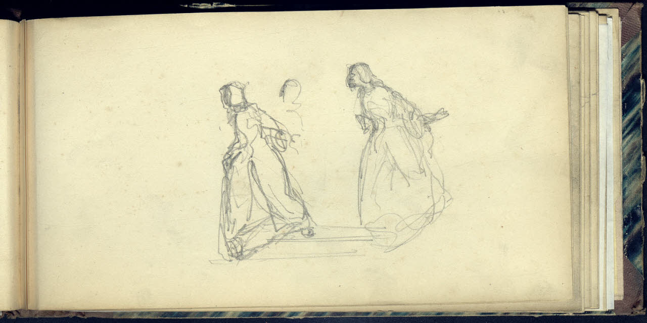 Schizzi di figurette maschili e femminili (disegno) di Bianchi, Mosè; Bianchi, Mosè (seconda metà sec. XIX)