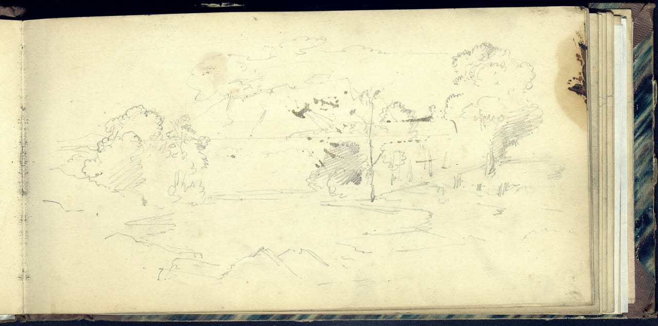 Abbozzo di paesaggio alberato (disegno) di Bianchi, Mosè; Bianchi, Mosè (seconda metà sec. XIX)