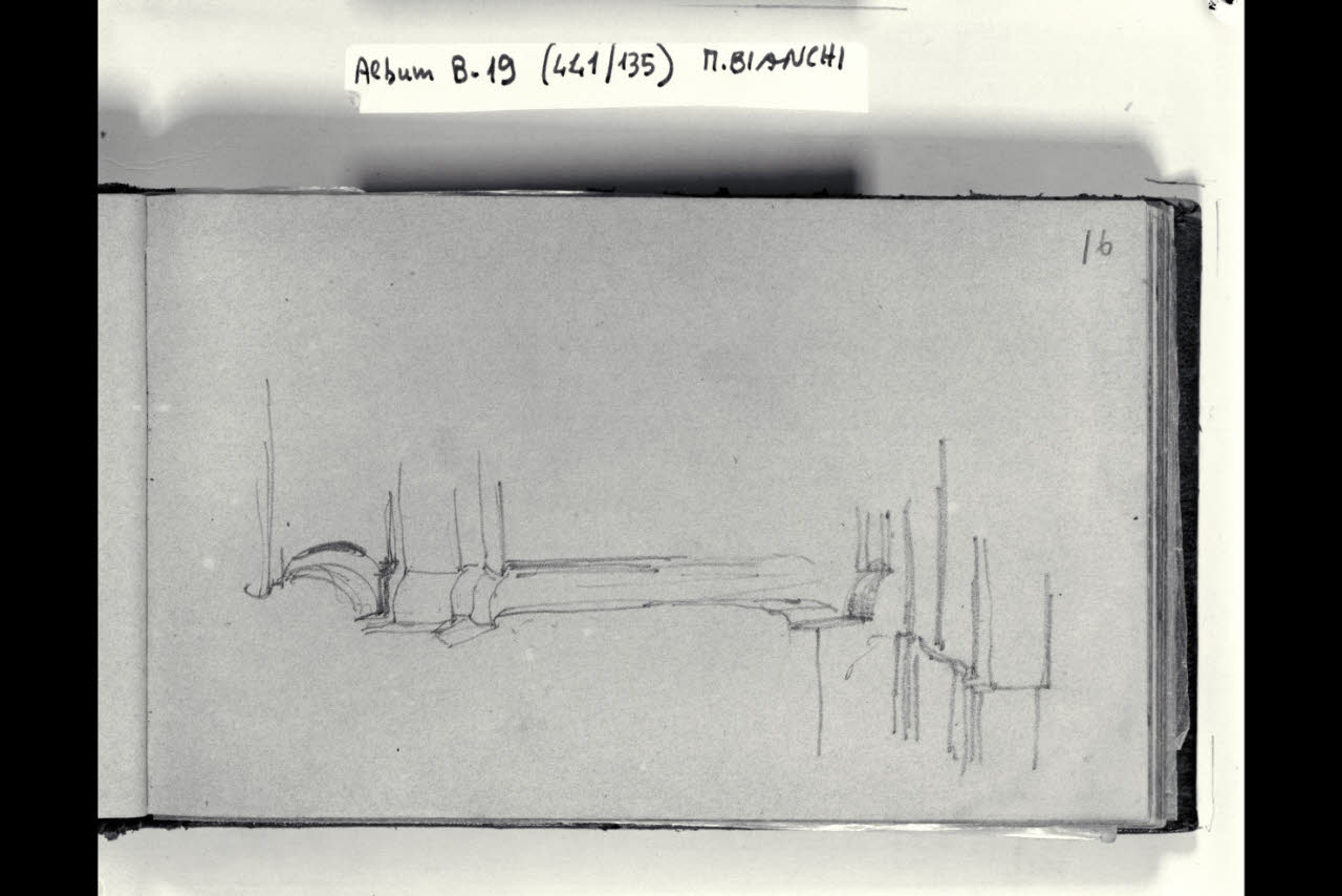 Abbozzo di particolare architettonico (disegno) di Bianchi, Mosè; Bianchi, Mosè (seconda metà sec. XIX)