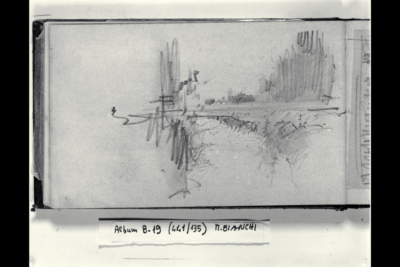 Abbozzo di paesaggio (disegno) di Bianchi, Mosè; Bianchi, Mosè (seconda metà sec. XIX)