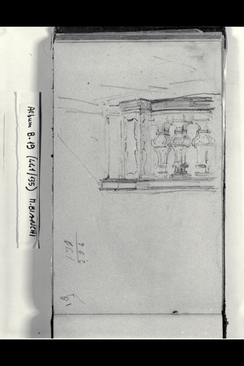 Particolare di una balaustra (disegno) di Bianchi, Mosè; Bianchi, Mosè (seconda metà sec. XIX)