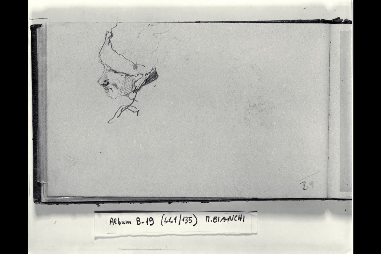 Testina maschile con berretto (disegno) di Bianchi, Mosè; Bianchi, Mosè (seconda metà sec. XIX)