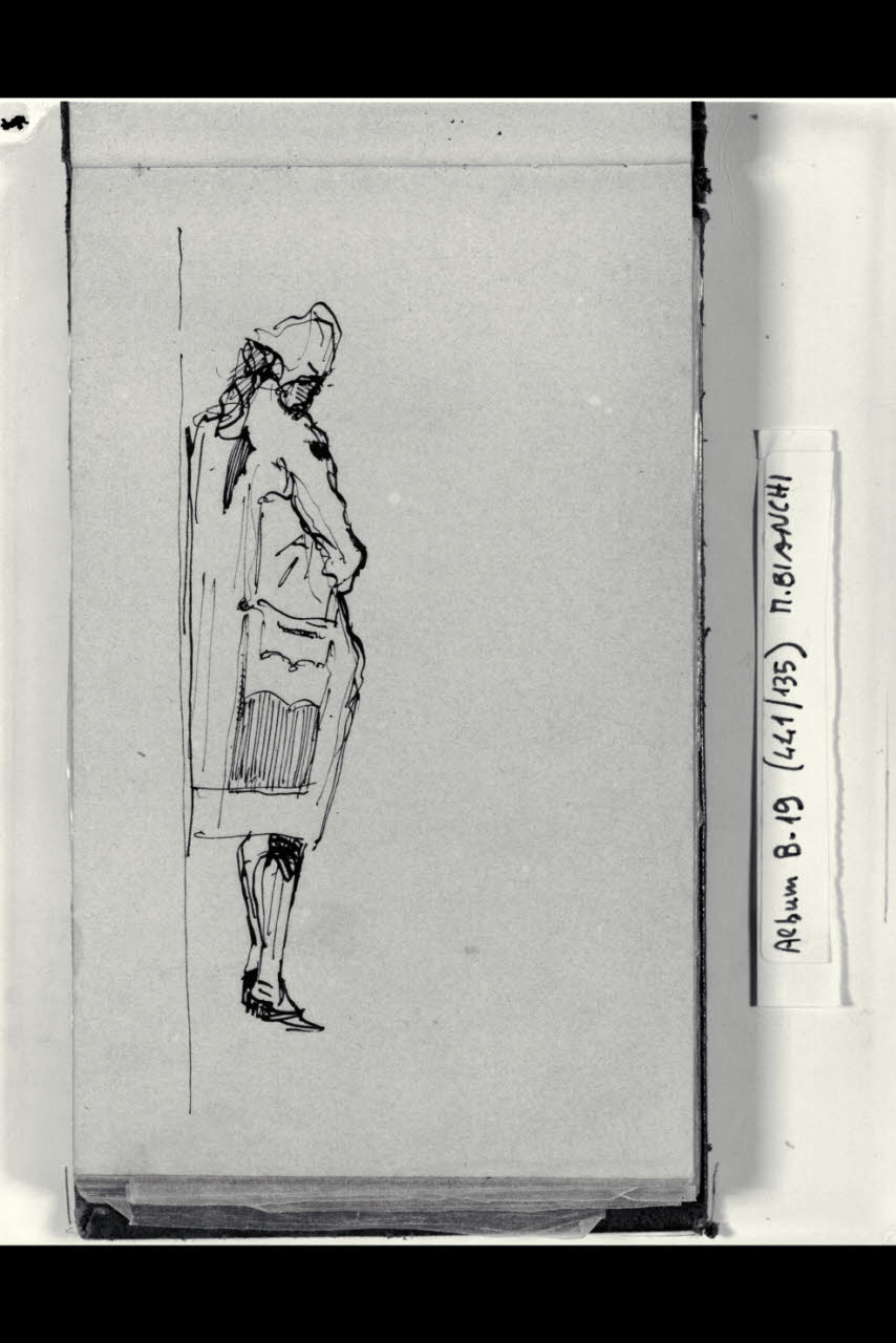 Figuretta maschile in costume settecentesco (disegno) di Bianchi, Mosè; Bianchi, Mosè (seconda metà sec. XIX)