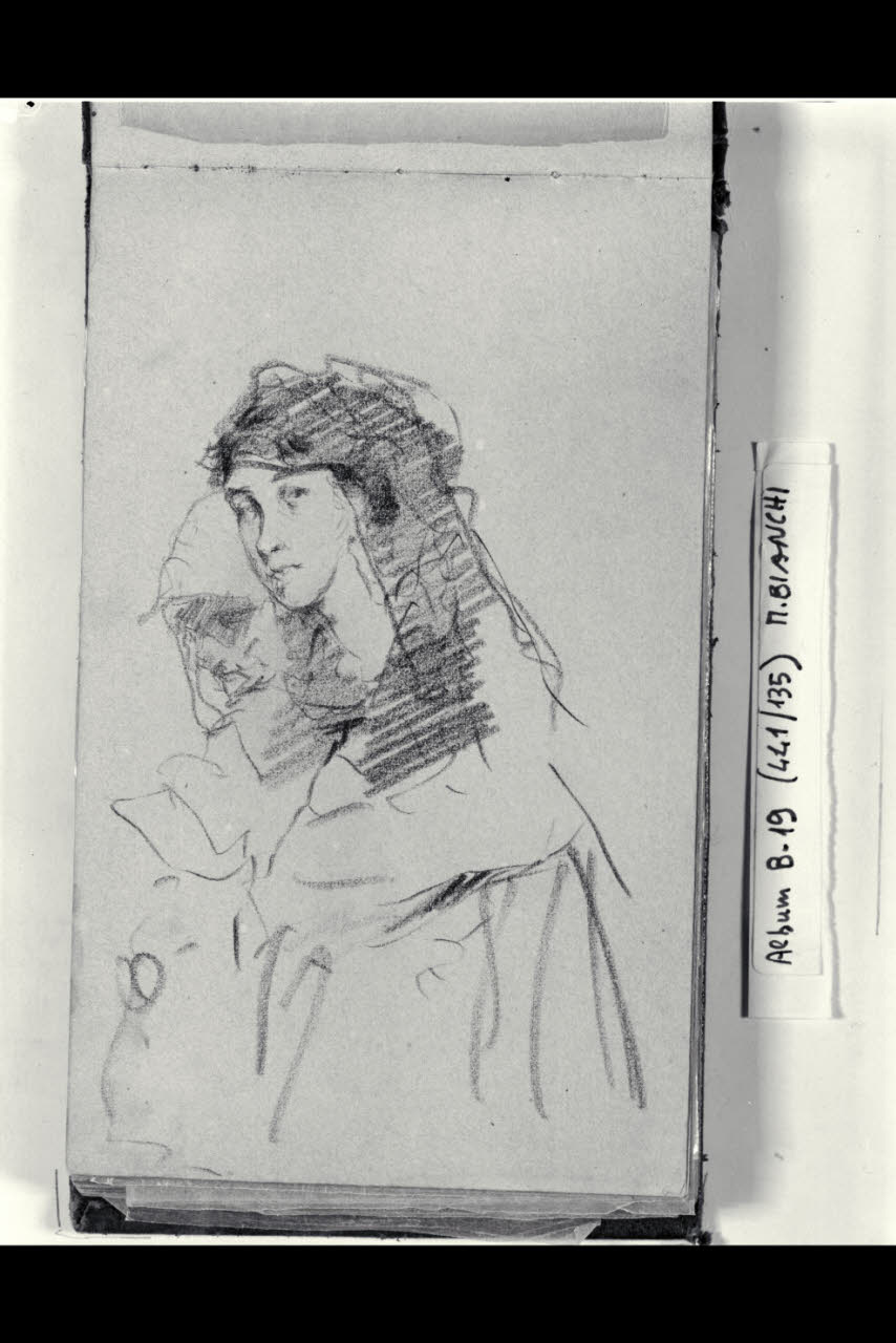 Abbozzo di due figure femminili (disegno) di Bianchi, Mosè; Bianchi, Mosè (seconda metà sec. XIX)