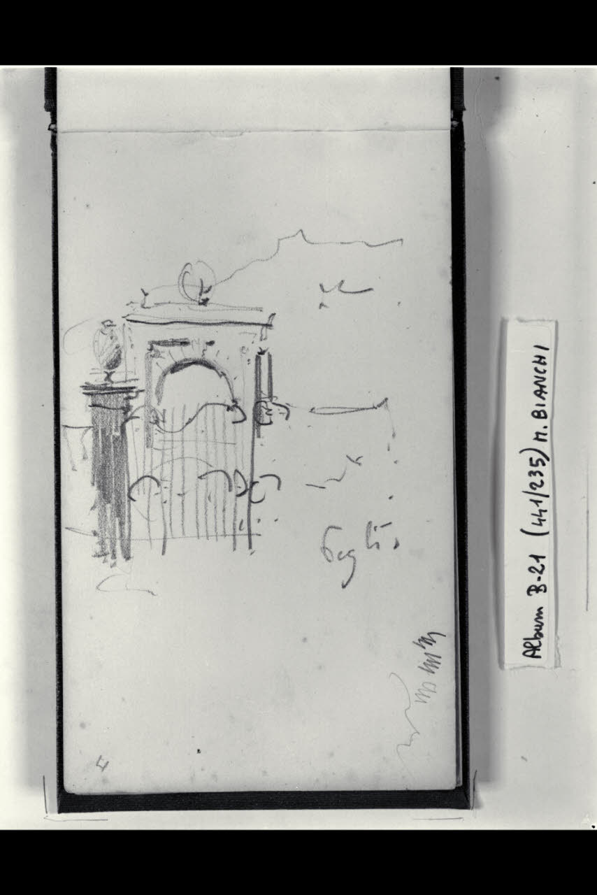 Porta di una villa a Pegli (disegno) di Bianchi, Mosè; Bianchi, Mosè (seconda metà sec. XIX)