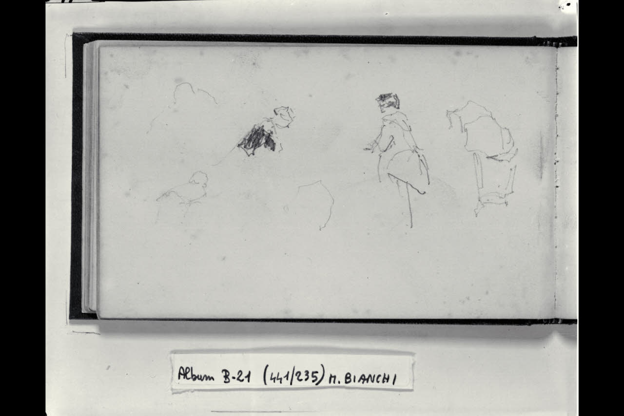 Abbozzo di figurette (disegno) di Bianchi, Mosè; Bianchi, Mosè (seconda metà sec. XIX)