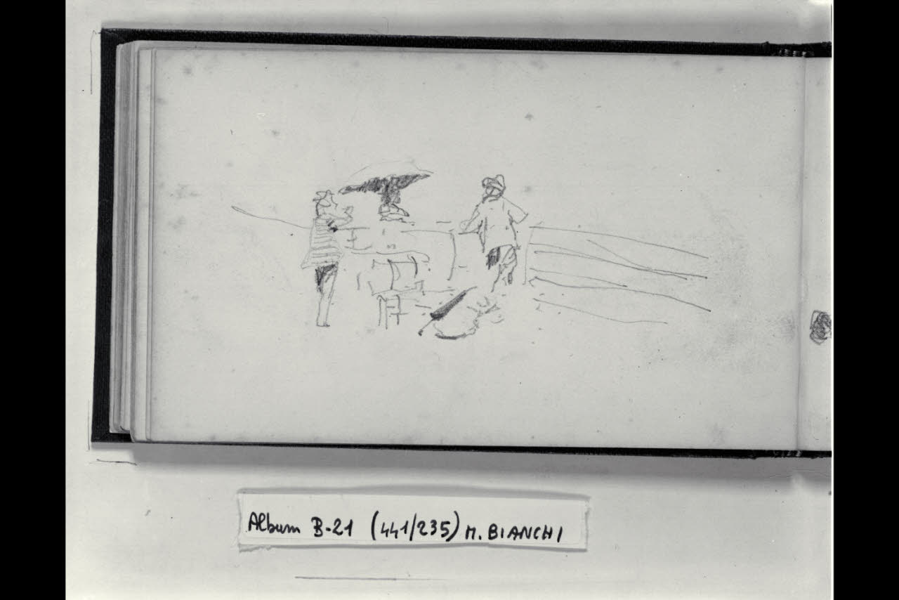 Gruppo di figurette all'aperto (disegno) di Bianchi, Mosè; Bianchi, Mosè (seconda metà sec. XIX)