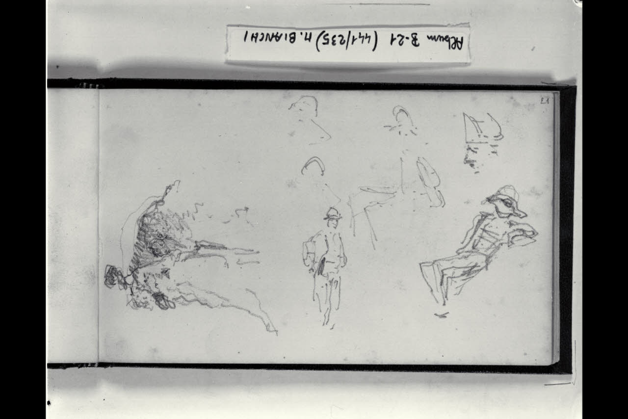 Schizzi di figurette varie (disegno) di Bianchi, Mosè; Bianchi, Mosè (seconda metà sec. XIX)