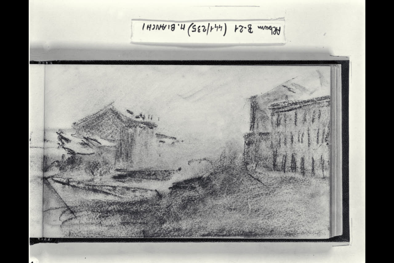 Strada di un sobborgo (disegno) di Bianchi, Mosè; Bianchi, Mosè (seconda metà sec. XIX)