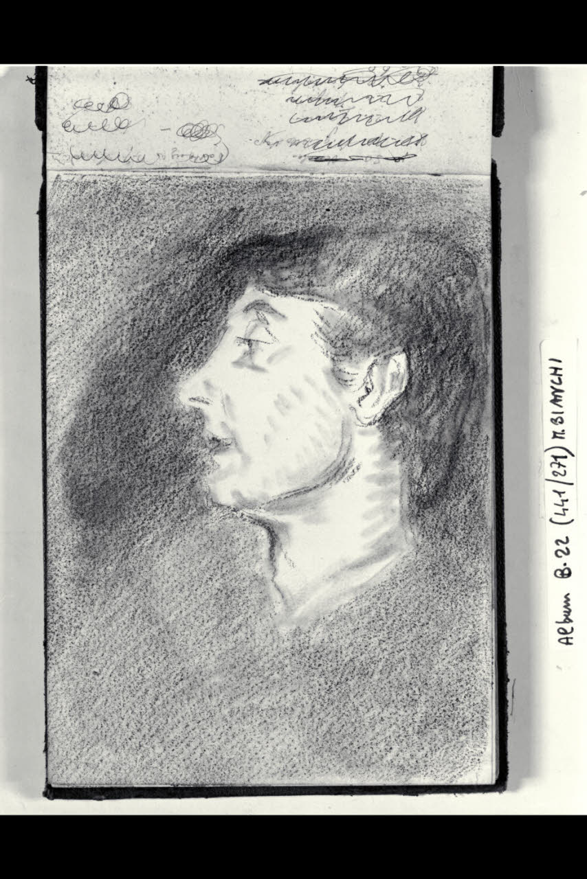 Profilo di una testa femminile (disegno) di Bianchi, Mosè; Bianchi, Mosè (seconda metà sec. XIX)