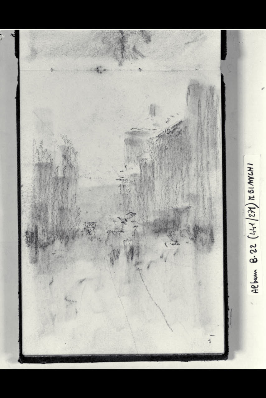 Corso di una città (disegno) di Bianchi, Mosè; Bianchi, Mosè (seconda metà sec. XIX)