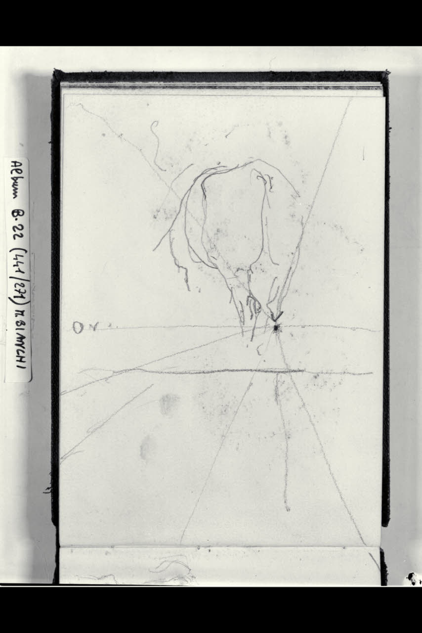 Parte posteriore di un cavallo (disegno) di Bianchi, Mosè; Bianchi, Mosè (seconda metà sec. XIX)