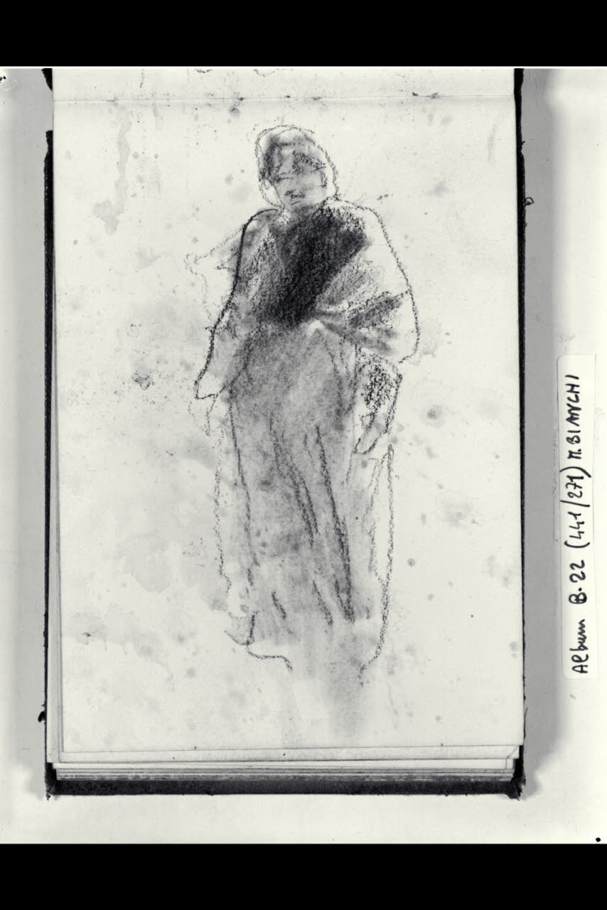 Figuretta femminile stante (disegno) di Bianchi, Mosè; Bianchi, Mosè (seconda metà sec. XIX)