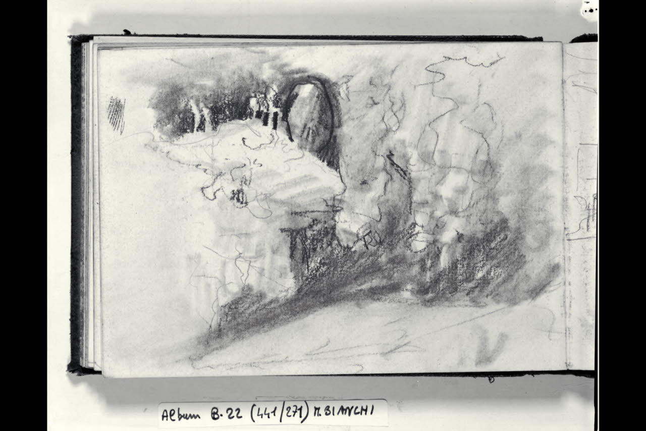 Abbozzo di paesaggio (disegno) di Bianchi, Mosè; Bianchi, Mosè (seconda metà sec. XIX)