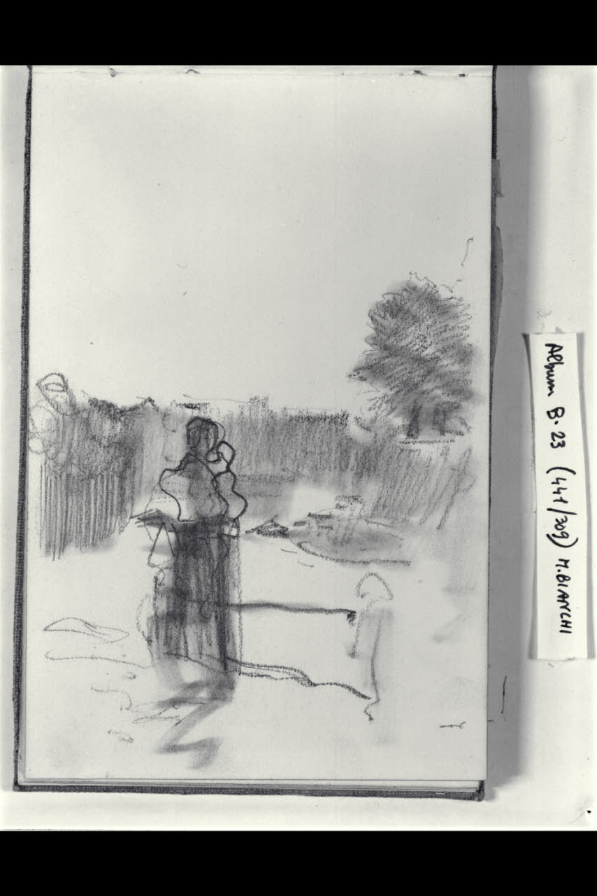 Abbozzo di paesaggio (disegno) di Bianchi, Mosè; Bianchi, Mosè (seconda metà sec. XIX)