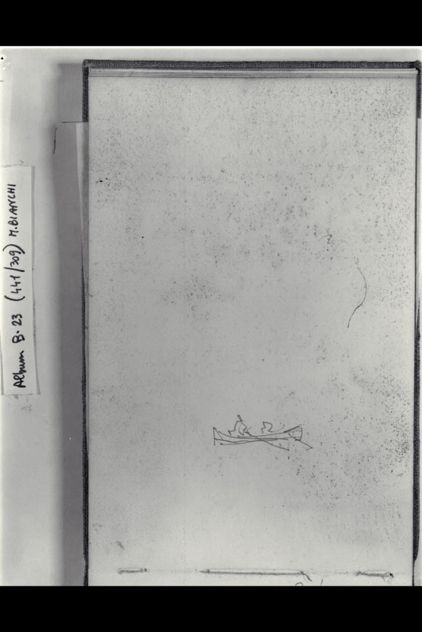 Abbozzo di due figurette in barca (disegno) di Bianchi, Mosè; Bianchi, Mosè (seconda metà sec. XIX)