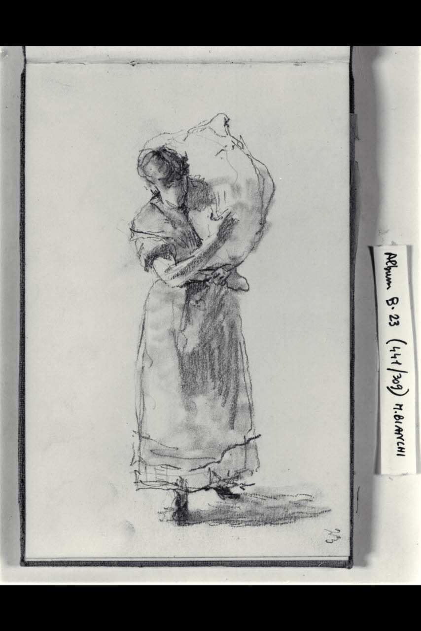 Lavandaia (disegno) di Bianchi, Mosè; Bianchi, Mosè (seconda metà sec. XIX)