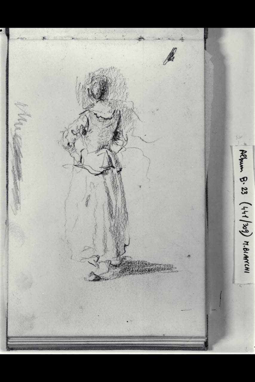 Figuretta femminile (disegno) di Bianchi, Mosè; Bianchi, Mosè (seconda metà sec. XIX)