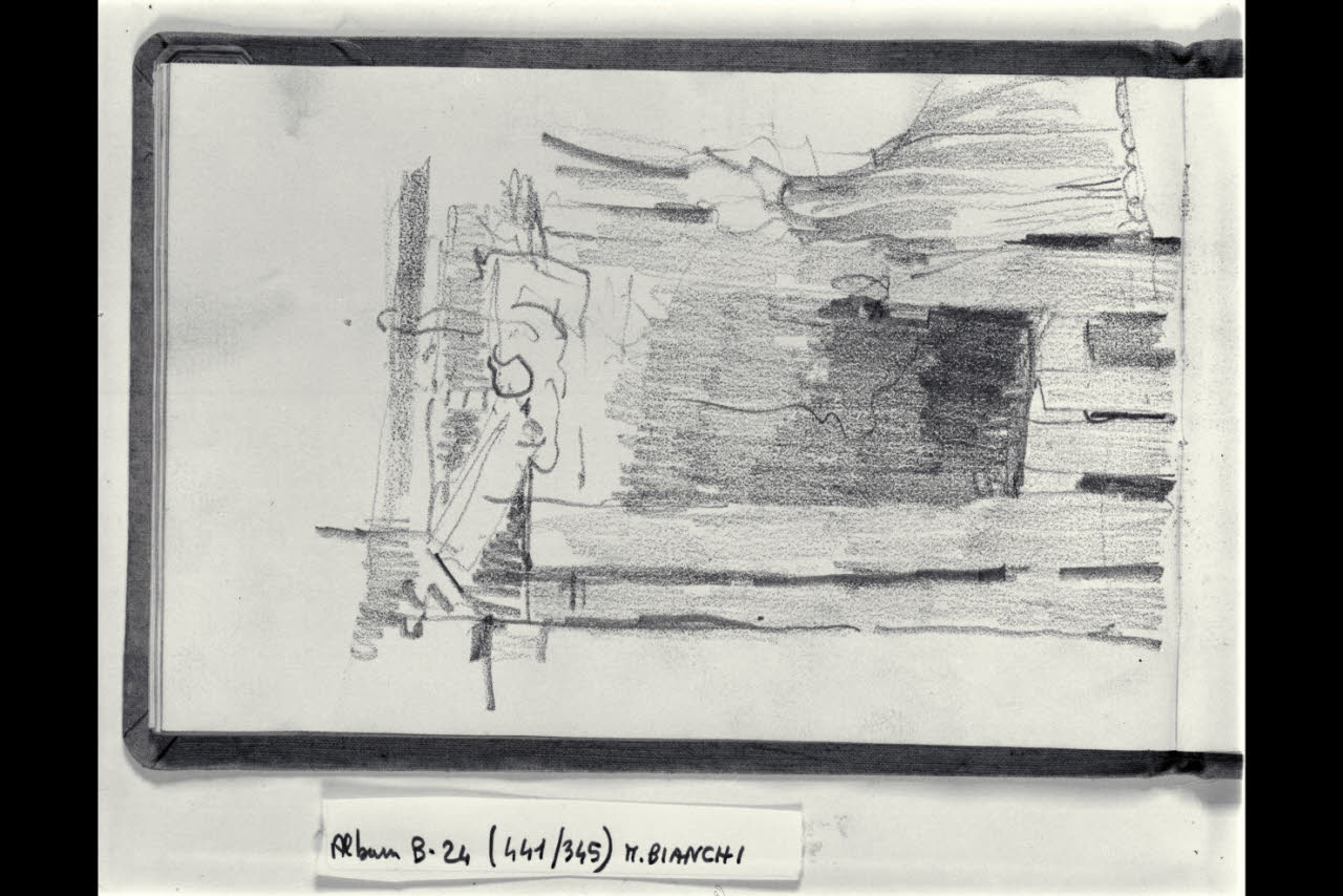 Porta d'ingresso di una casa (disegno) di Bianchi, Mosè; Bianchi, Mosè (seconda metà sec. XIX)