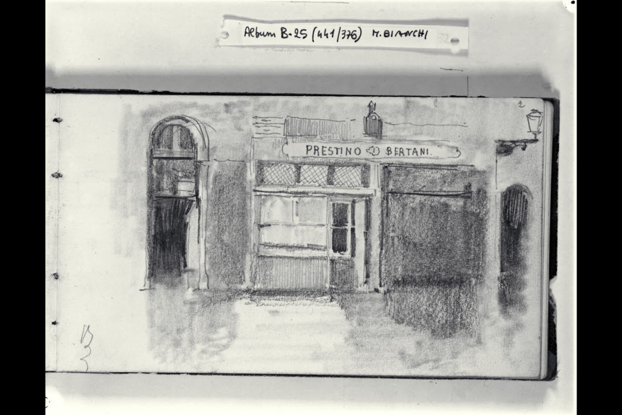 Facciata del Prestino Bertani (disegno) di Bianchi, Mosè; Bianchi, Mosè (seconda metà sec. XIX)