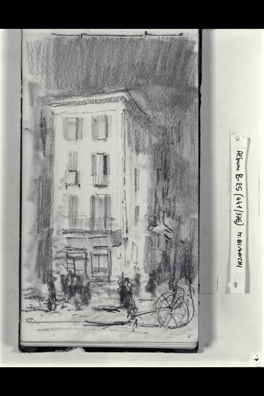 Prospetto di una casa a Milano al Carrobbio (disegno) di Bianchi, Mosè; Bianchi, Mosè (seconda metà sec. XIX)