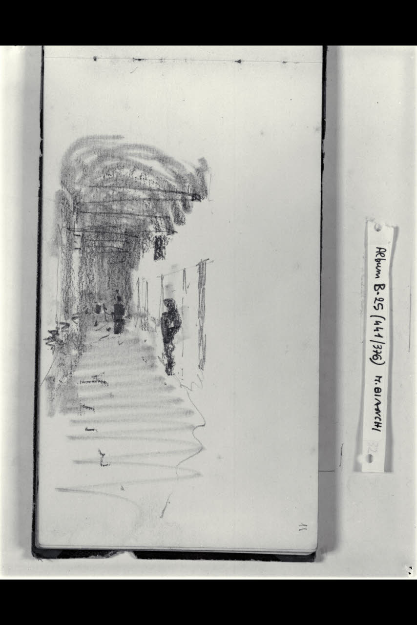 Porticato con macchiette (disegno) di Bianchi, Mosè; Bianchi, Mosè (seconda metà sec. XIX)