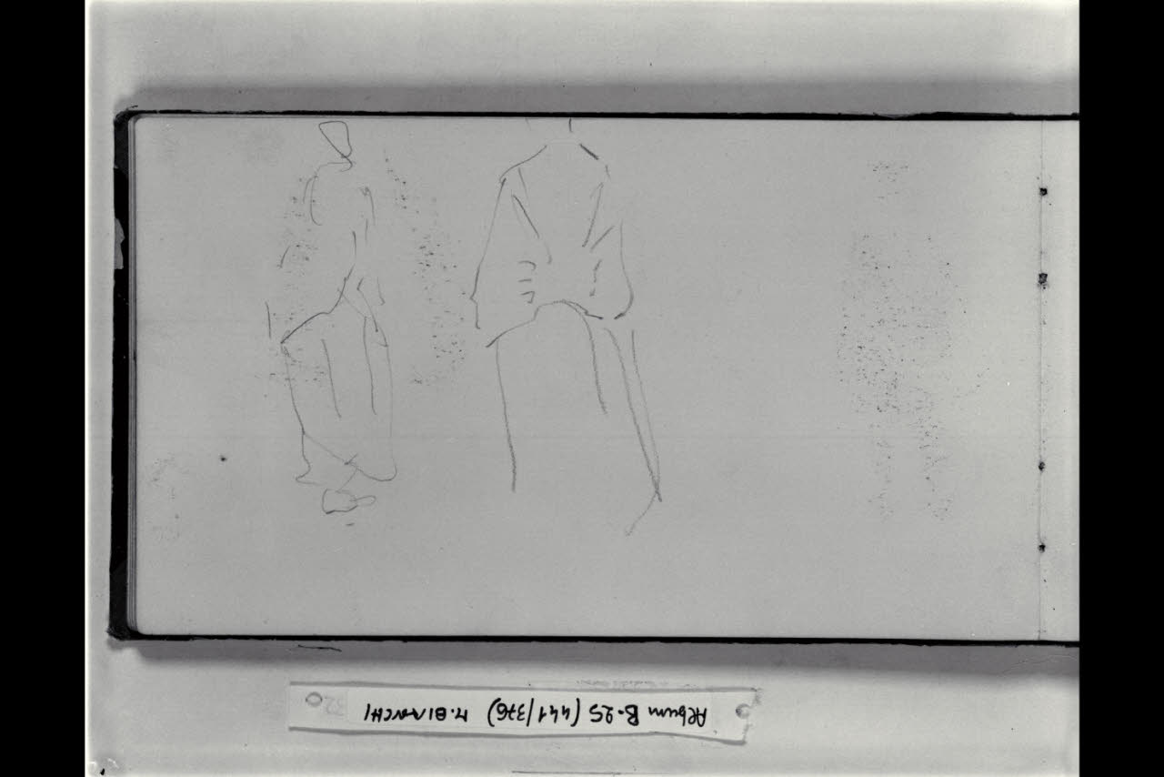 Abbozzo di figurette femminili (disegno) di Bianchi, Mosè; Bianchi, Mosè (seconda metà sec. XIX)