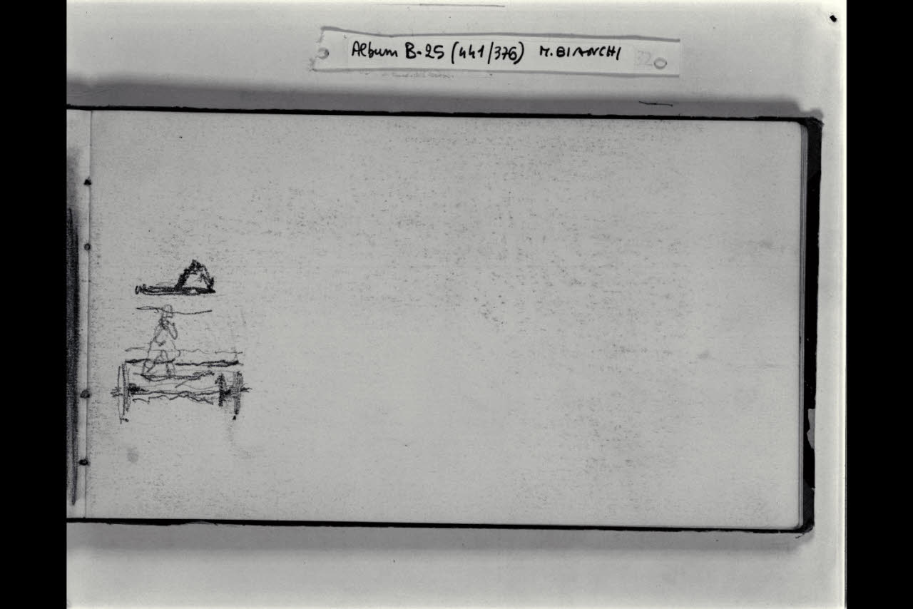 Macchietta con carretto (disegno) di Bianchi, Mosè; Bianchi, Mosè (seconda metà sec. XIX)