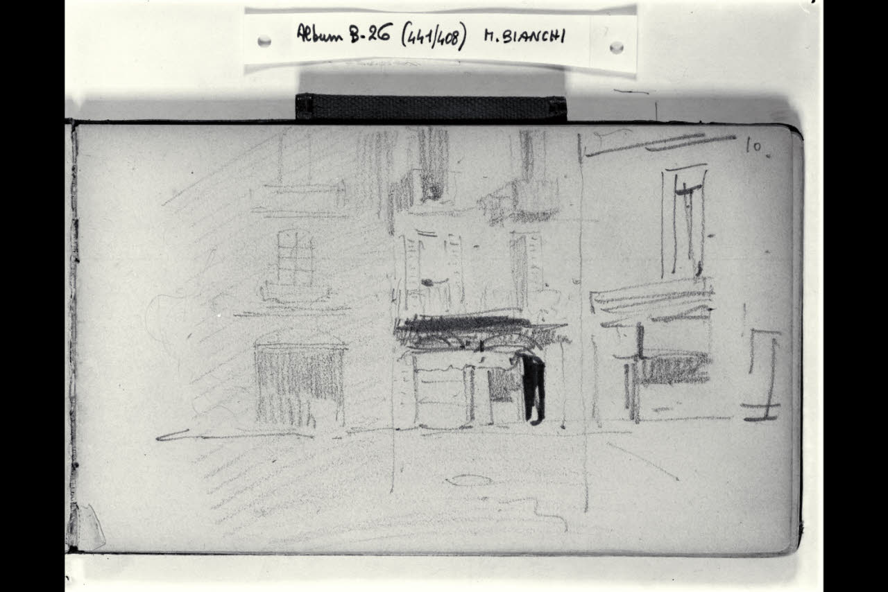 Strada urbana (disegno) di Bianchi, Mosè; Bianchi, Mosè (seconda metà sec. XIX)