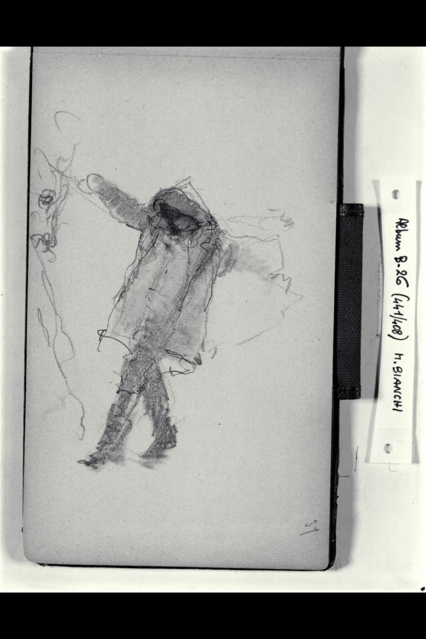 Studio della figura di un guidatore di chiatte (disegno) di Bianchi, Mosè; Bianchi, Mosè (seconda metà sec. XIX)