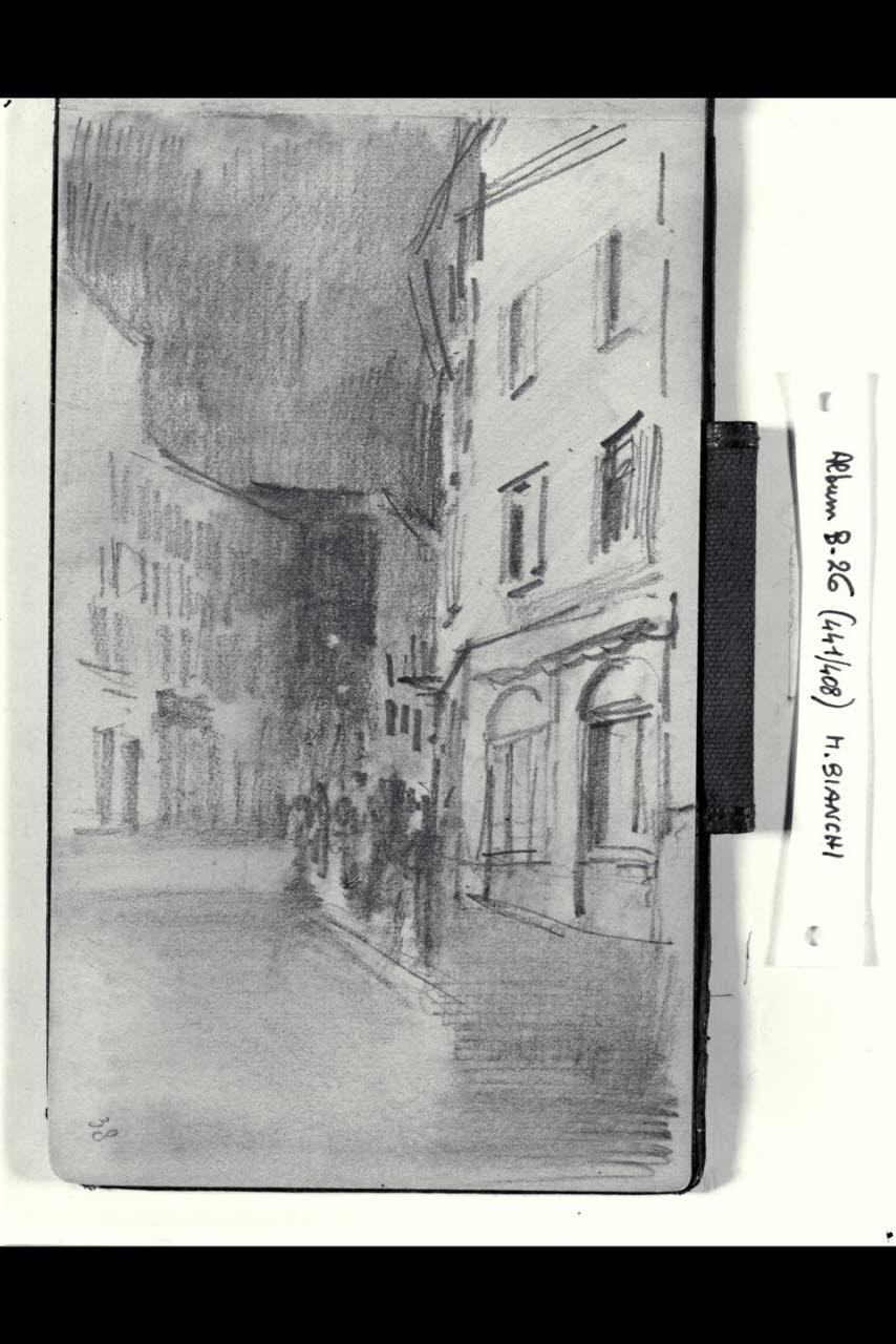 Strada urbana (disegno) di Bianchi, Mosè; Bianchi, Mosè (seconda metà sec. XIX)