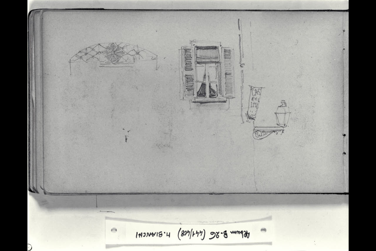 Particolare della facciata di una casa (disegno) di Bianchi, Mosè; Bianchi, Mosè (seconda metà sec. XIX)